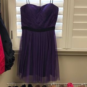 Aidan mattox strapless purple dress 12